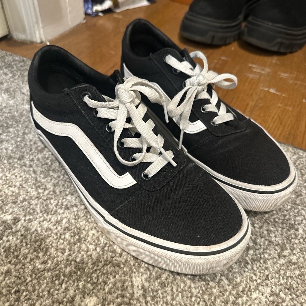 Vans black and white sneakers size 8.5